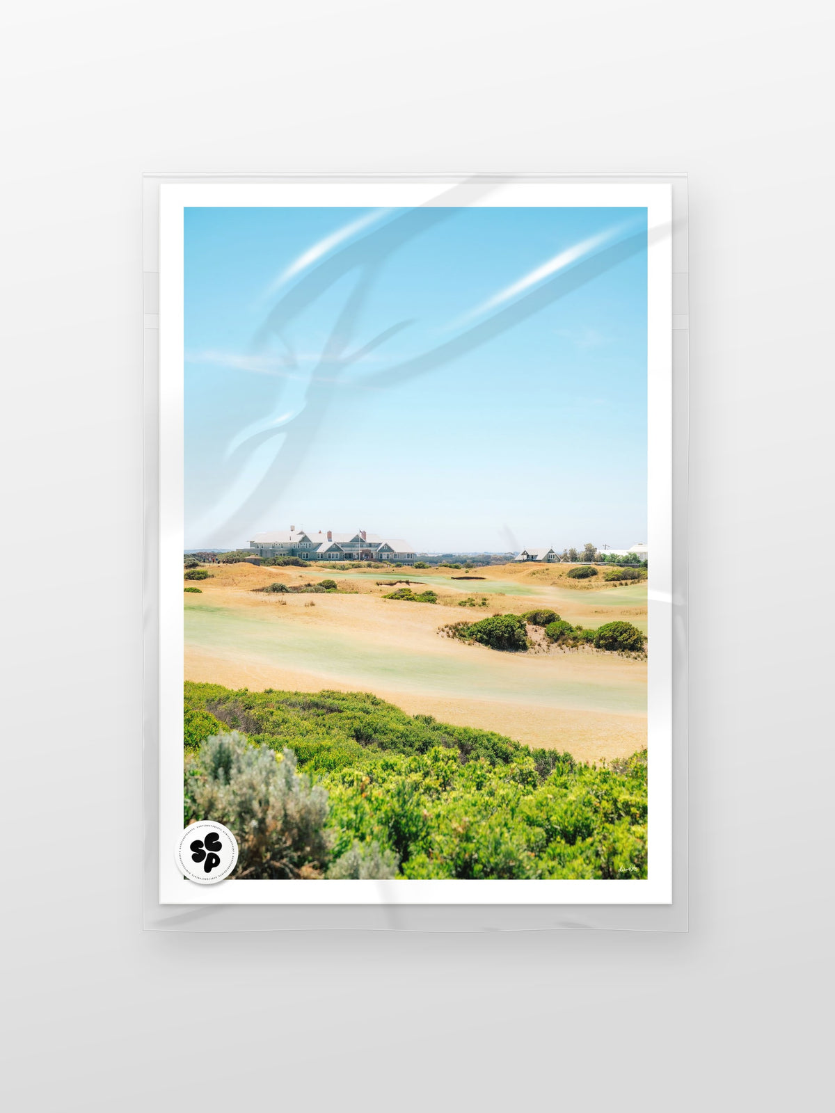 Barwon Heads Golf Course Summer Fairways Portrait print in a protective sleeve