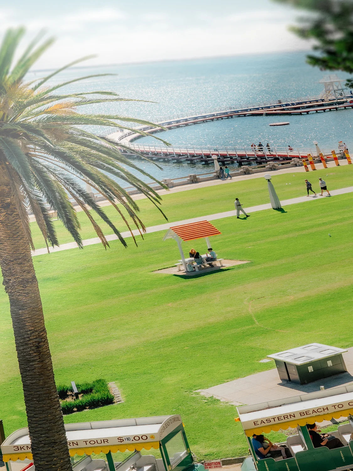 Eastern Beach Boardwalk View in Autumn