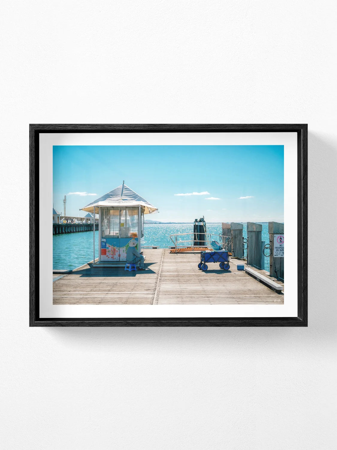 Geelong Pier Fisherman in Autumn Sun