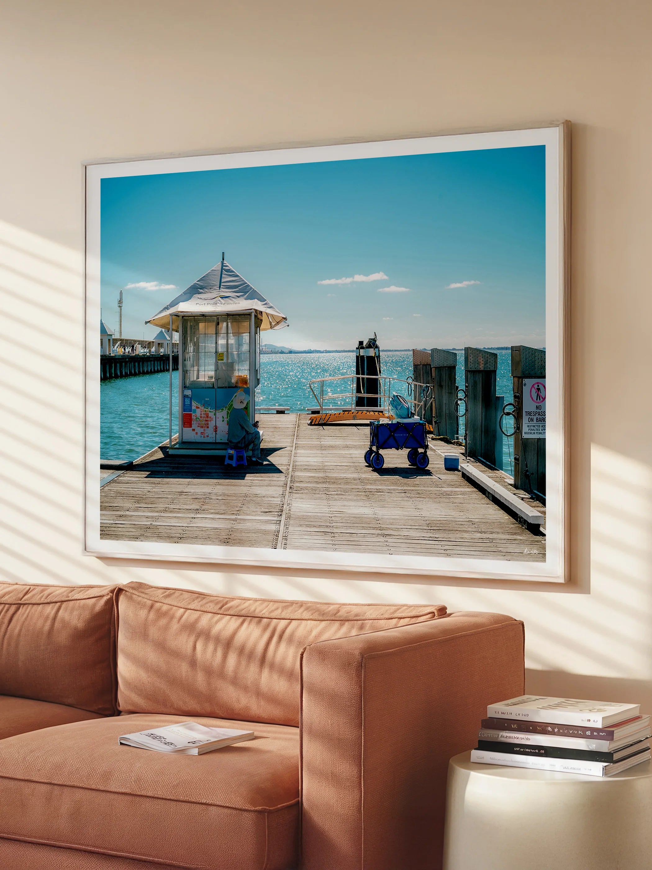 Geelong Pier Fisherman in Autumn Sun