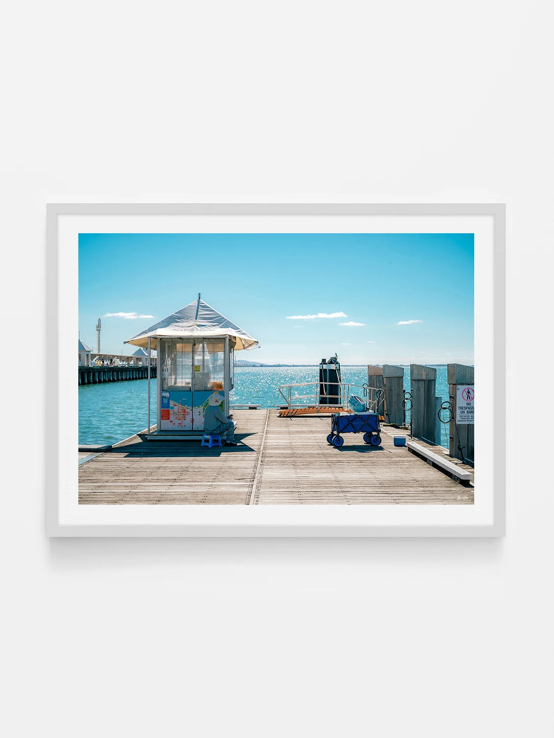 Geelong Pier Fisherman in Autumn Sun