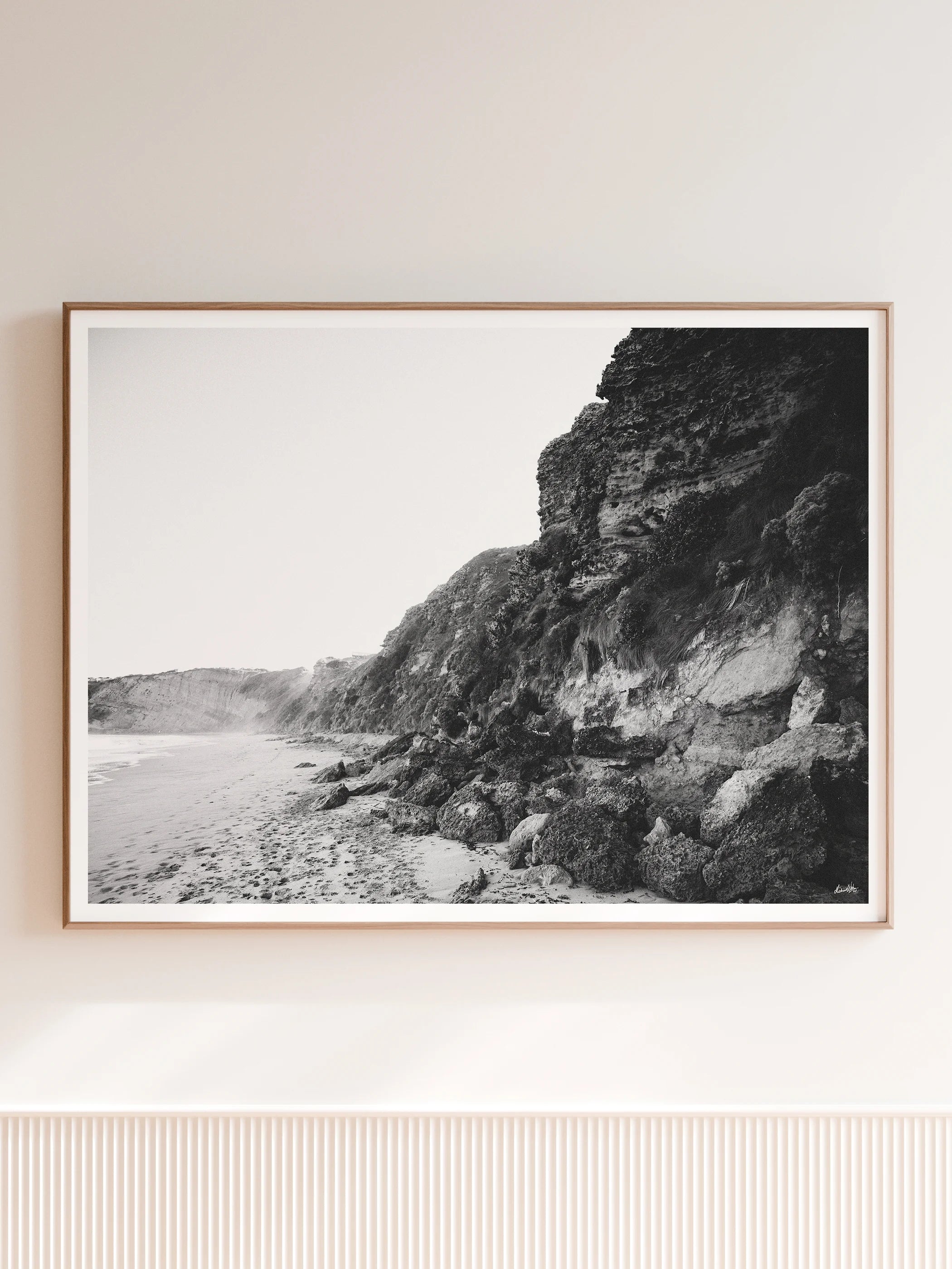 Jan Juc Cliffs in Black and White