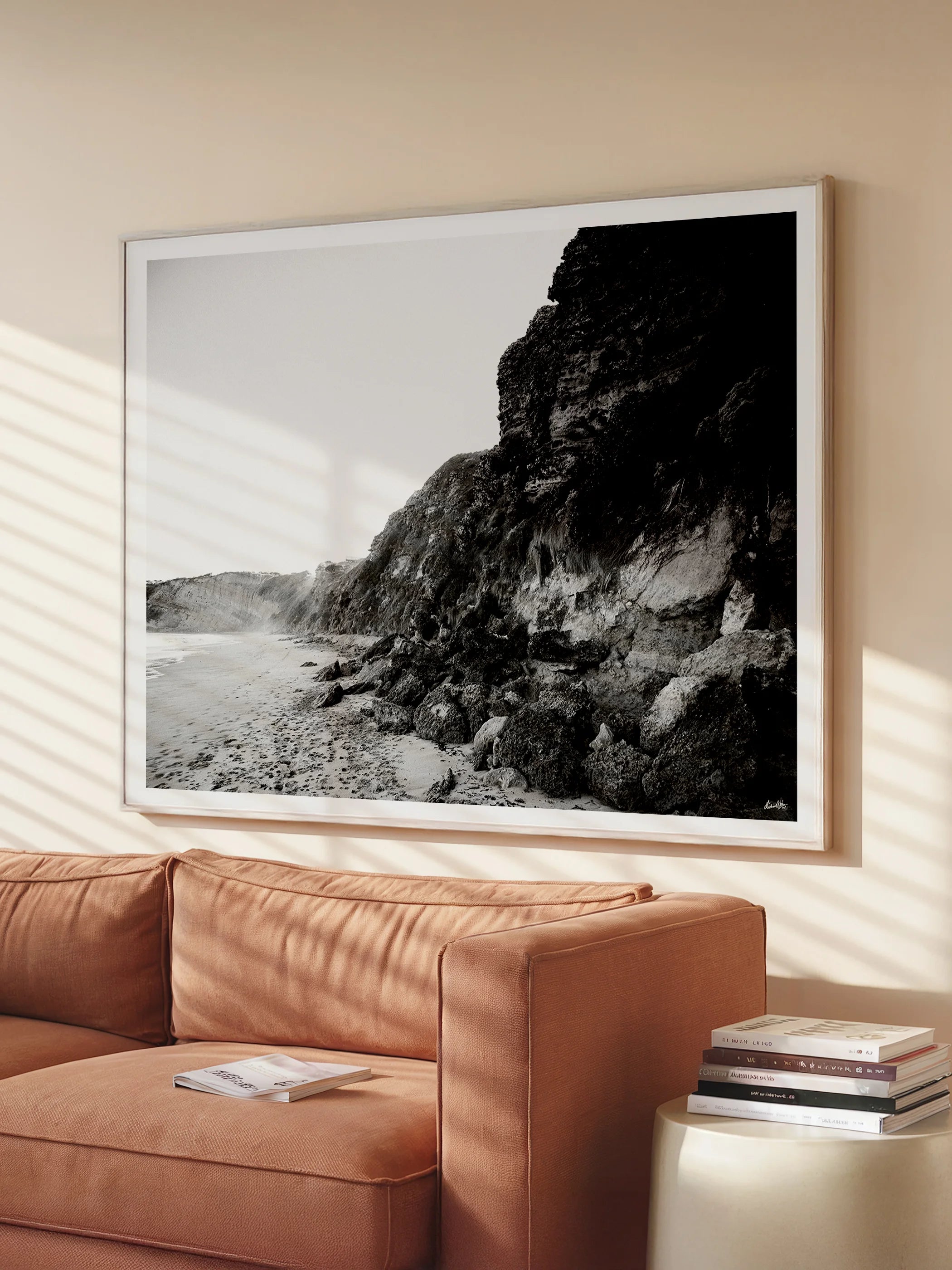 Jan Juc Cliffs in Black and White