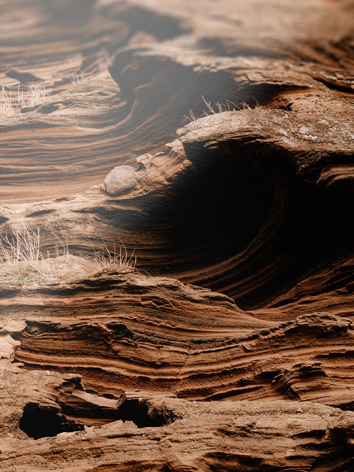 Lake Purrumbete Volcanic Rock Face (Portrait)