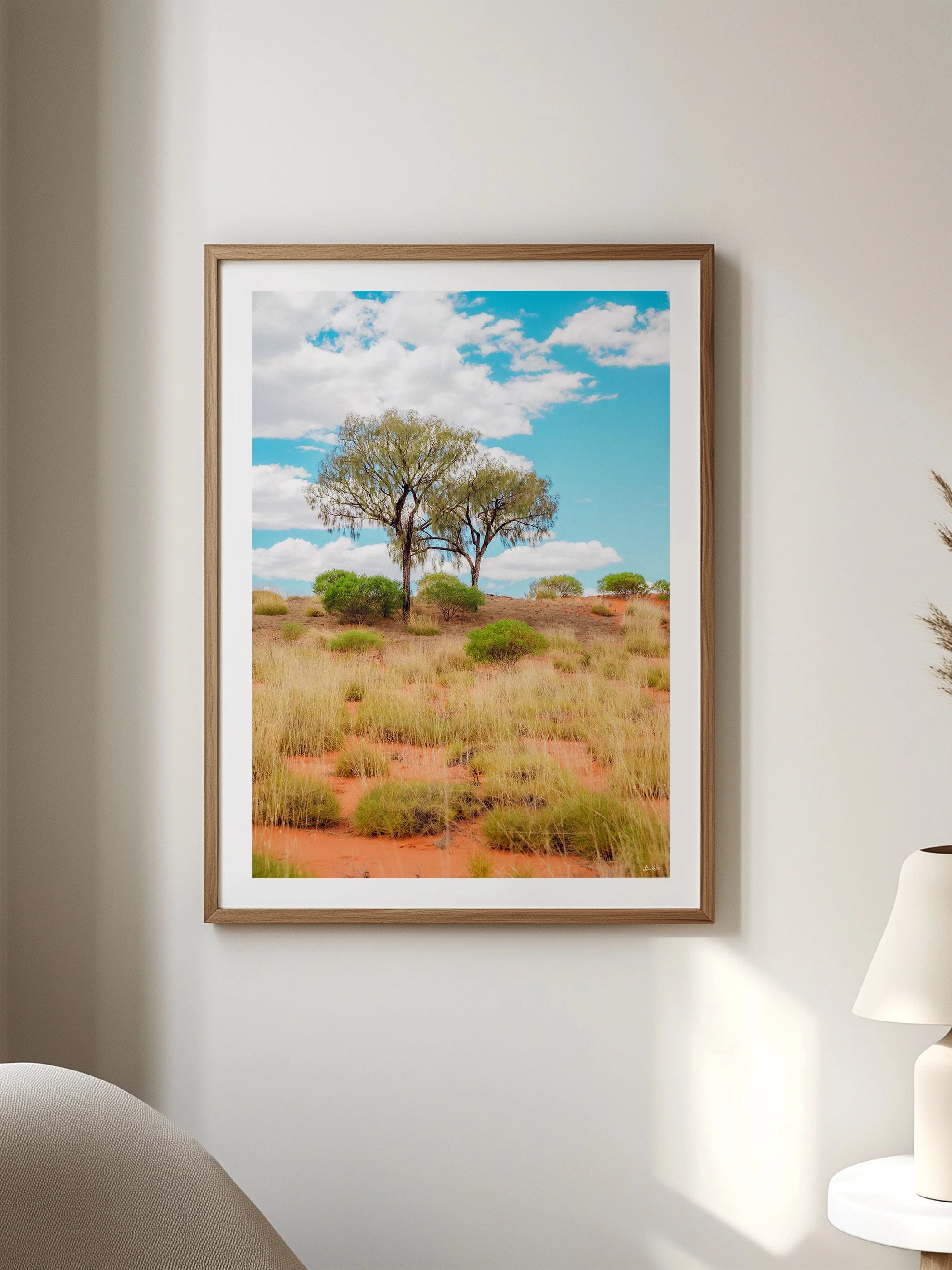Lasseter Highway Spinifex, Trees and Dunes Portrait