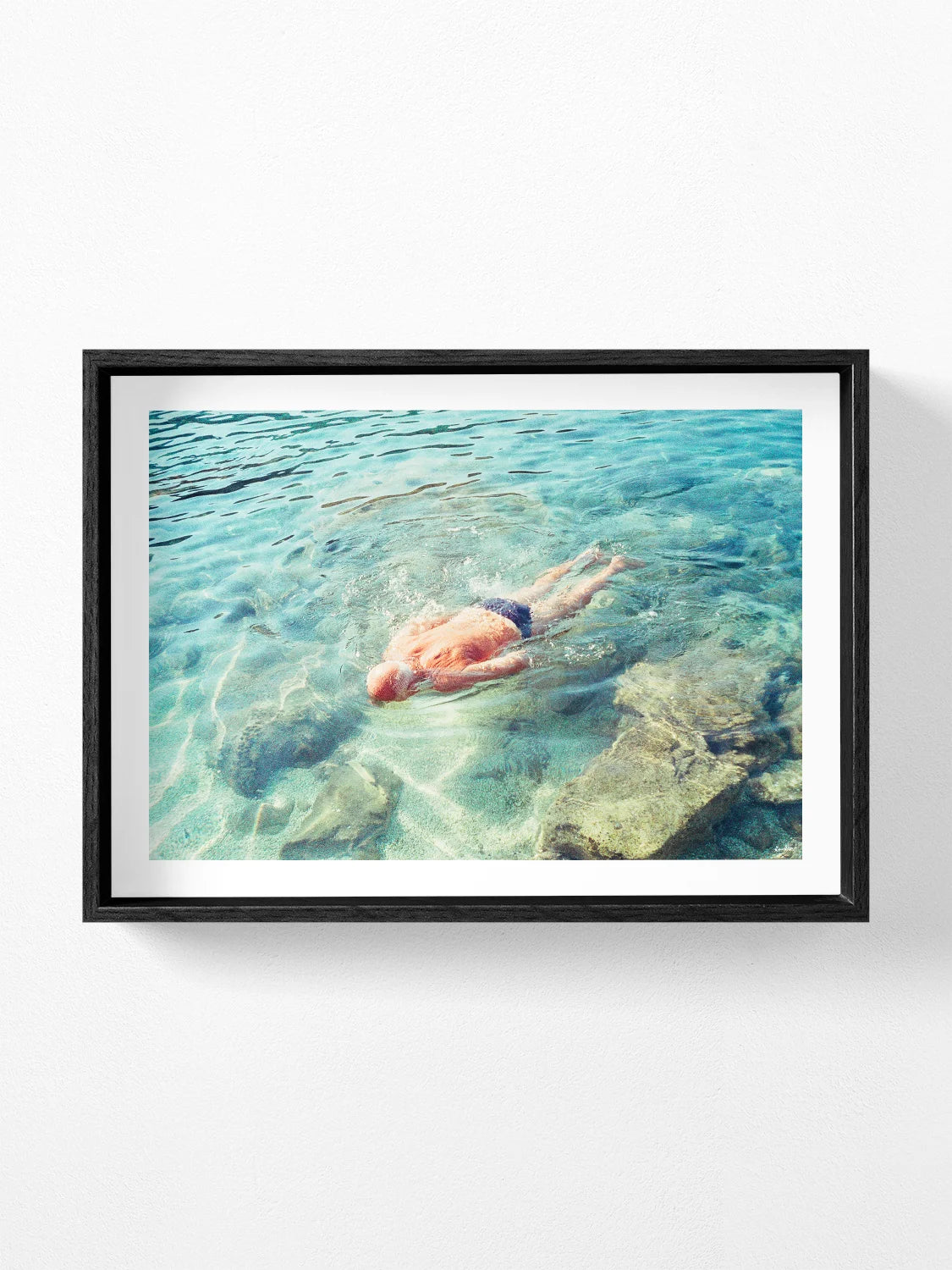 Man Swimming in Dubrovnik, Croatia