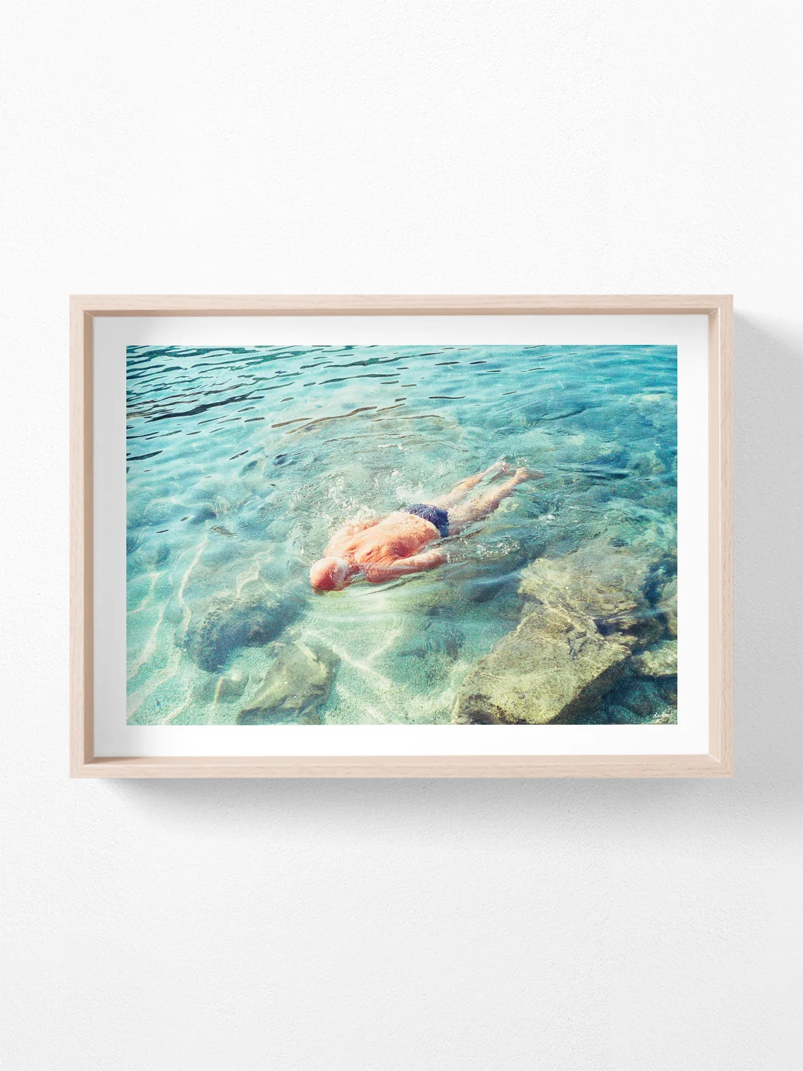 Man Swimming in Dubrovnik, Croatia