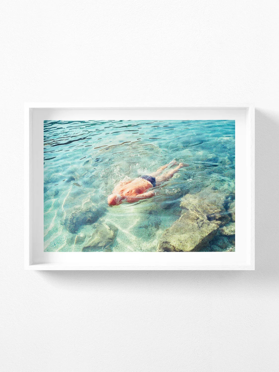 Man Swimming in Dubrovnik, Croatia