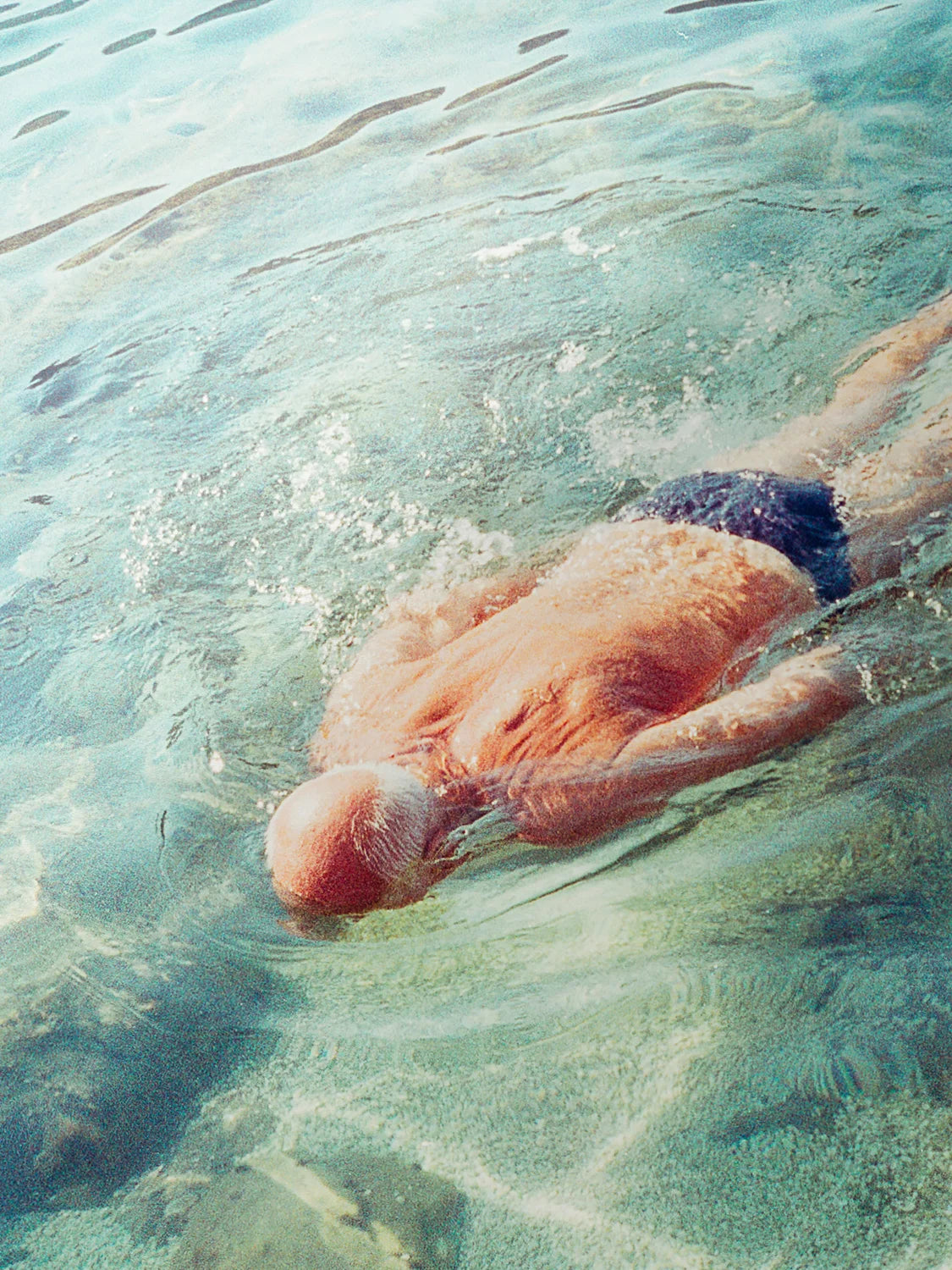 Man Swimming in Dubrovnik, Croatia