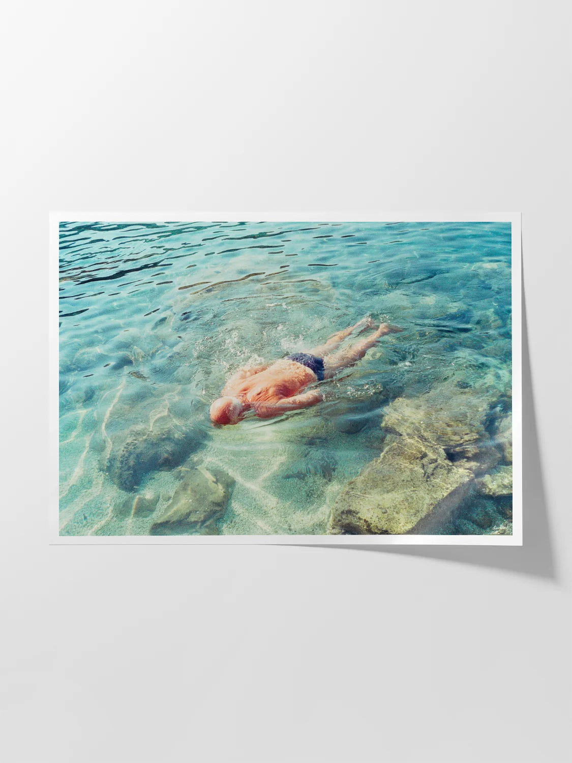 Man Swimming in Dubrovnik, Croatia