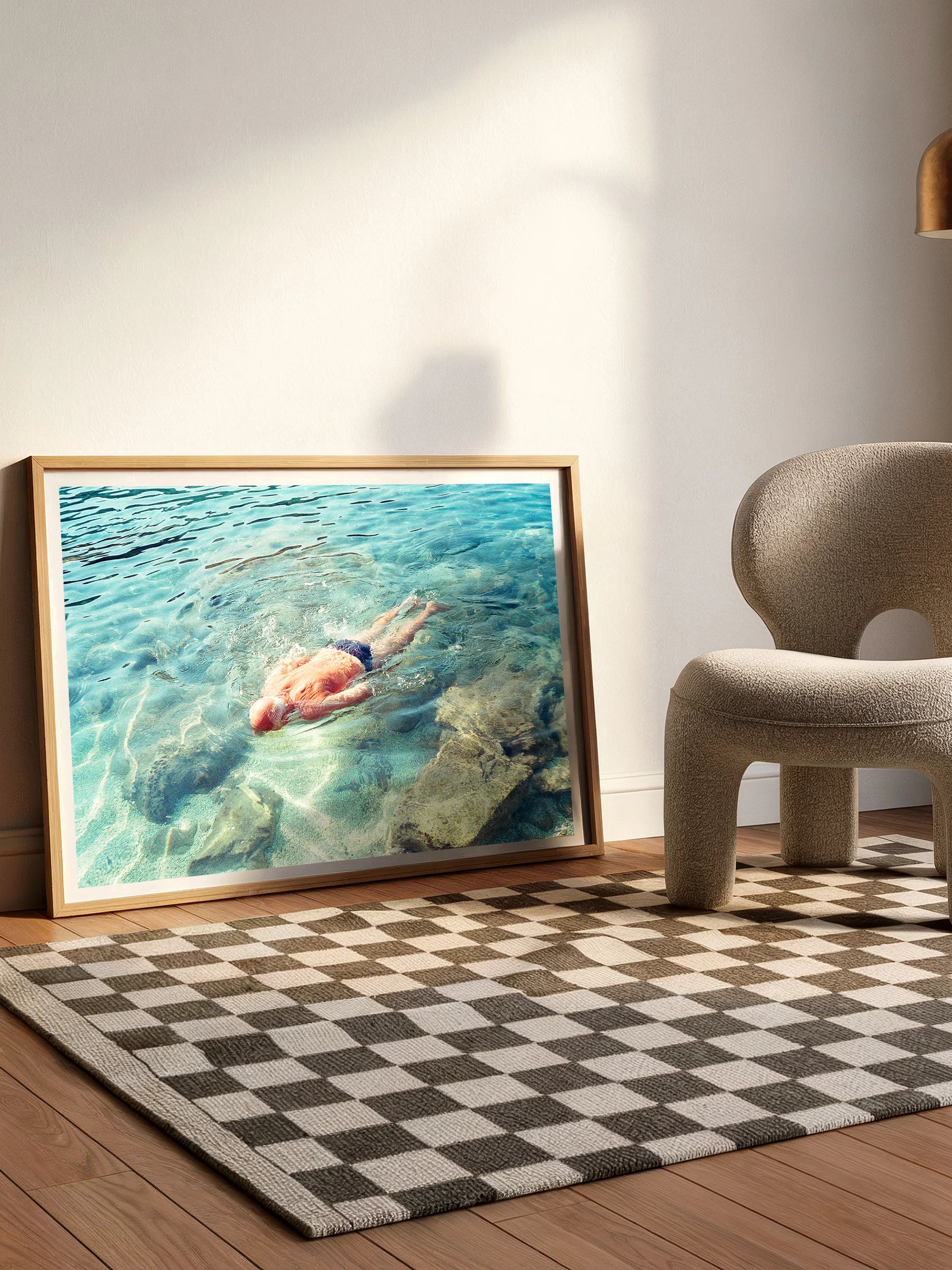 Man Swimming in Dubrovnik, Croatia