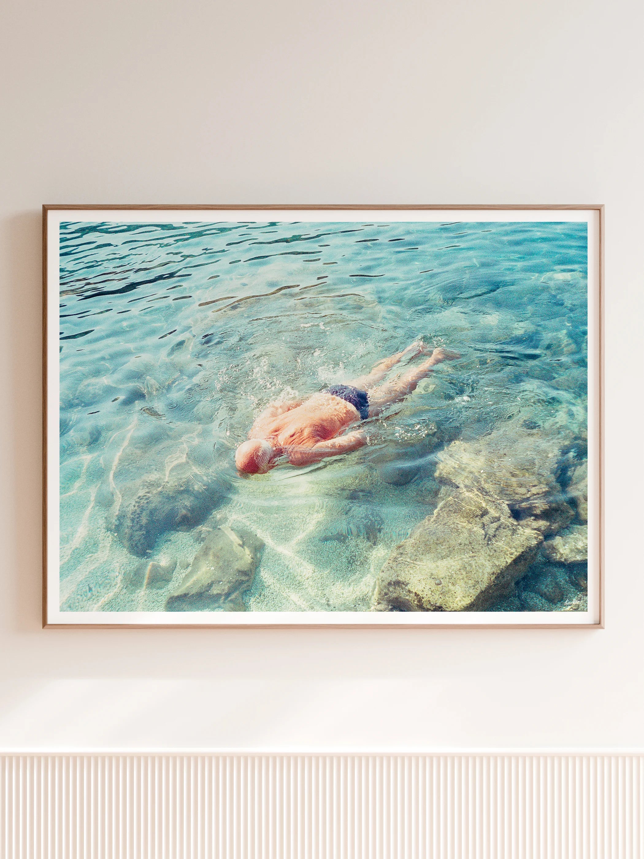 Man Swimming in Dubrovnik, Croatia