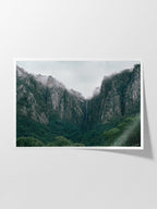 Mount Buffalo Rock Face and Waterfall in Cloud