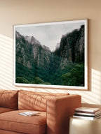 Mount Buffalo Rock Face and Waterfall in Cloud
