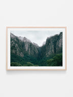 Mount Buffalo Rock Face and Waterfall in Cloud