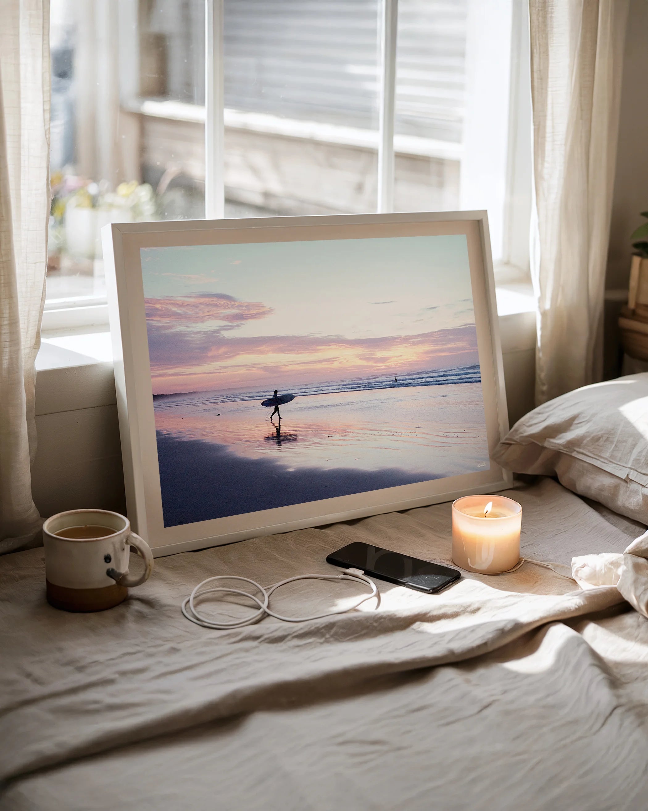 Ocean Grove Beach Surfer at Sunrise