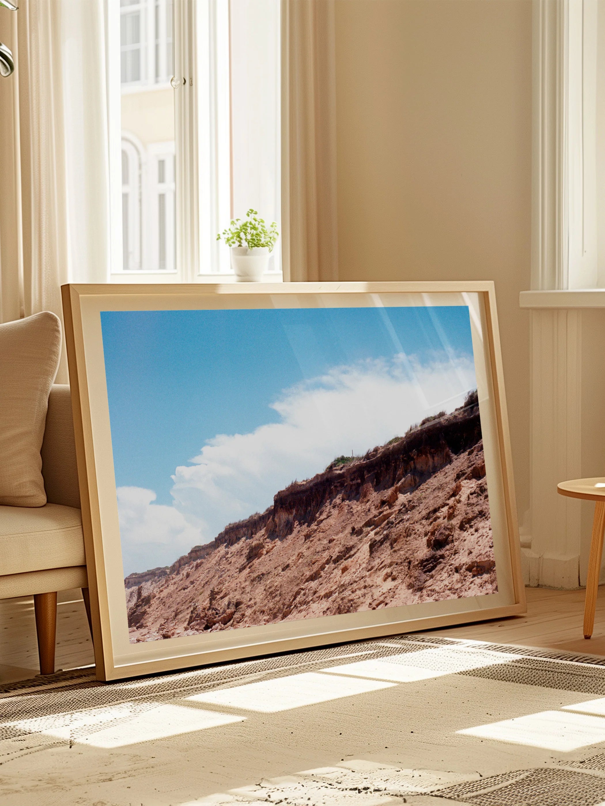 Thirteenth Beach Cliffs, Rocks and Clouds Landscape