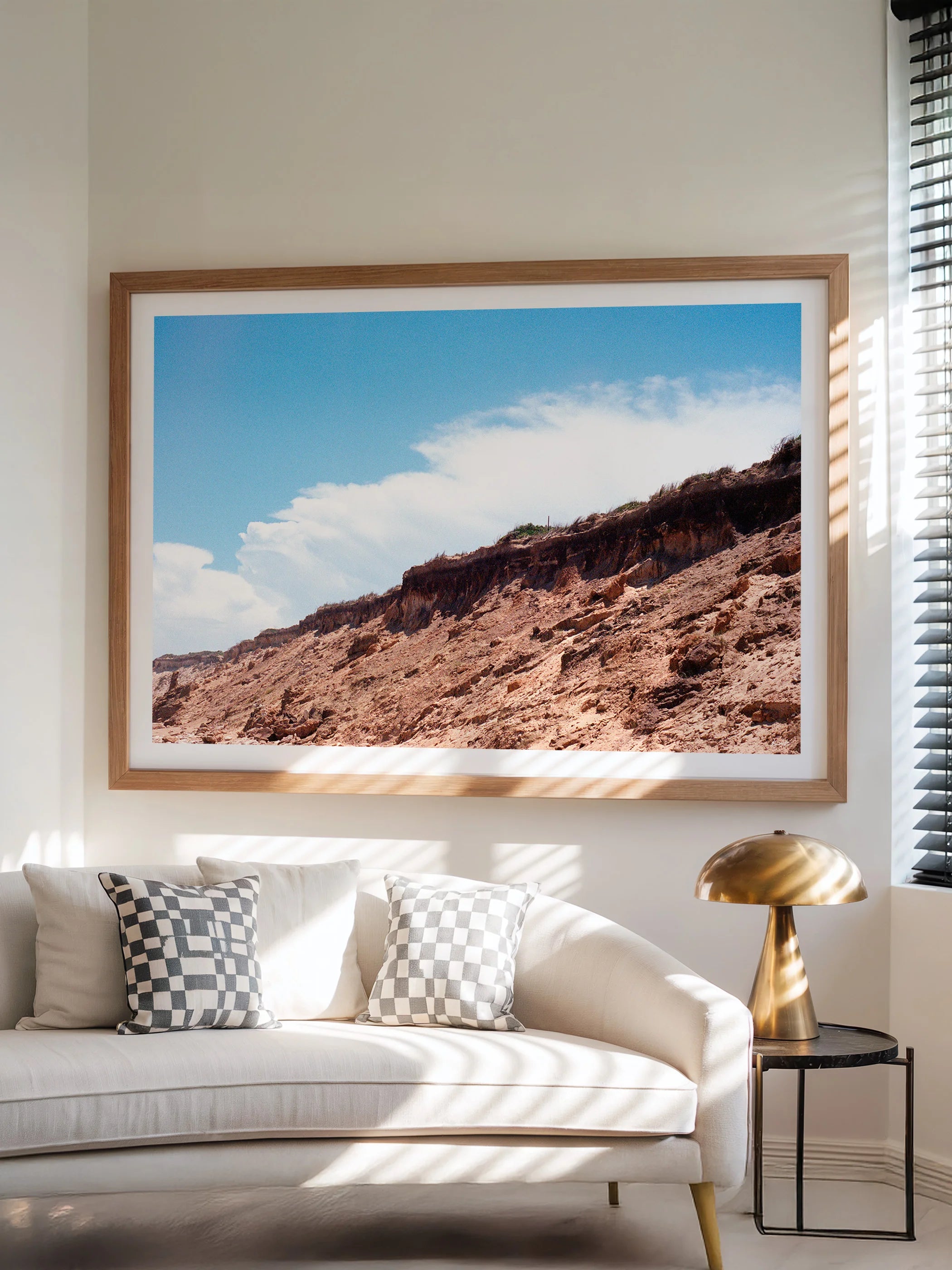 Thirteenth Beach Cliffs, Rocks and Clouds Landscape