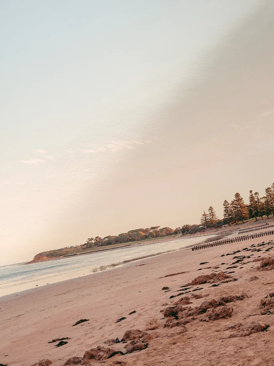 Torquay Front Beach and Esplanade at Sunset