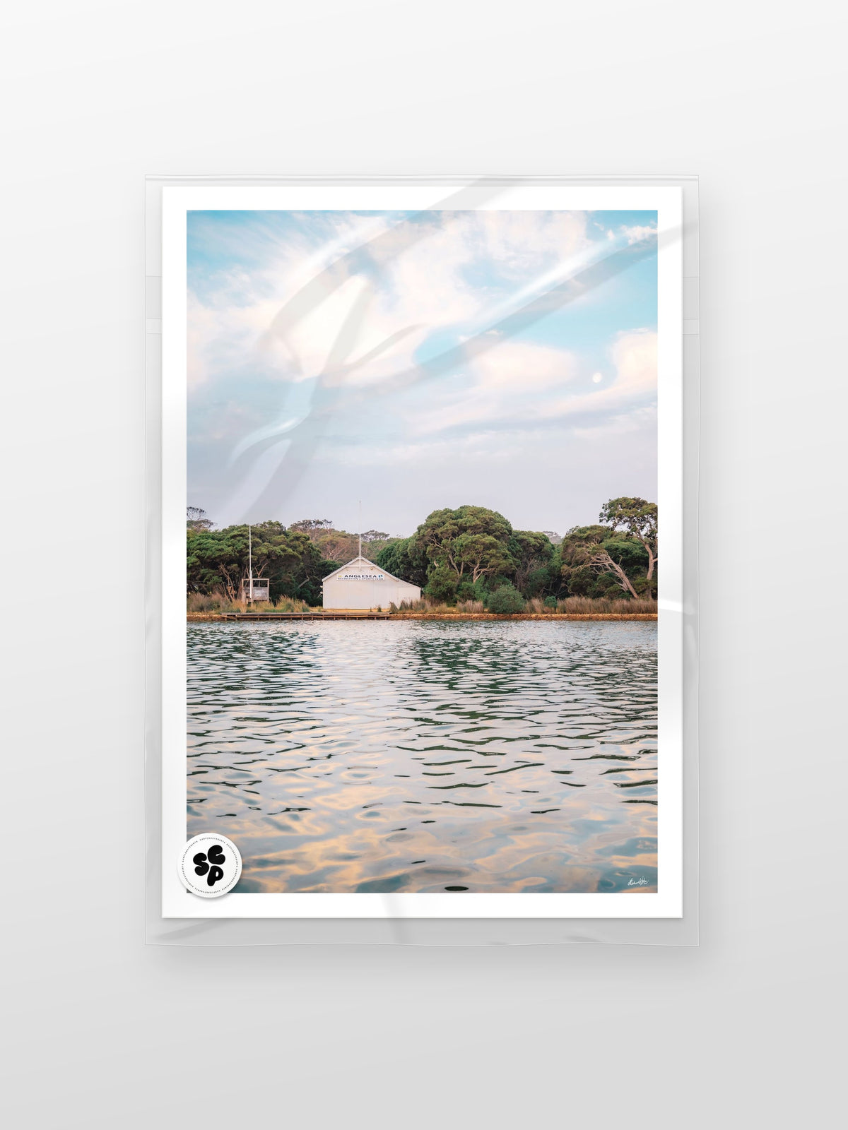 Anglesea Sports Club at Sunset Portrait print in a protective sleeve