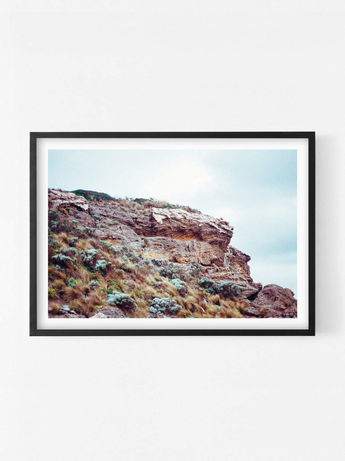 Barwon Heads Bluff print in a black shadowbox frame