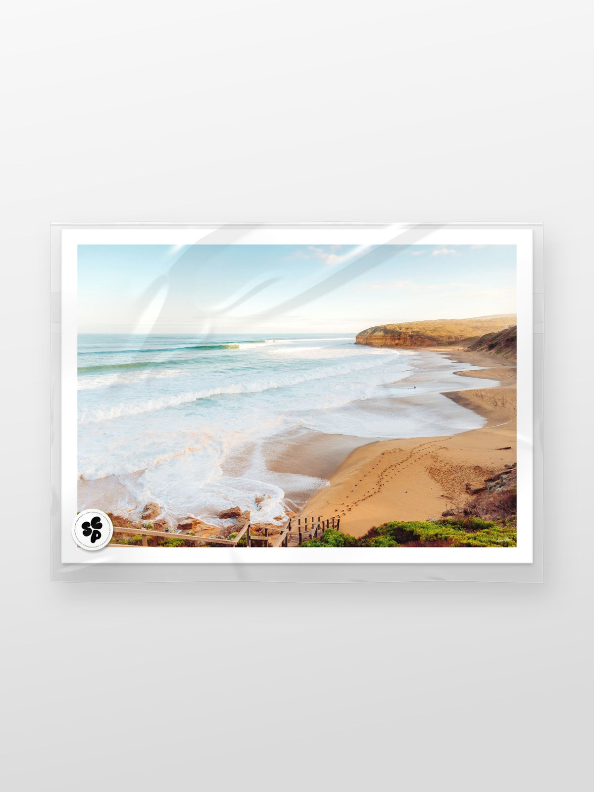 Bells Beach at Sunset print in a protective sleeve