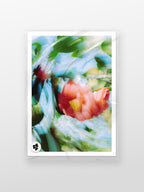 Bright Flower Series - Camellia Japonica Red print in a protective sleeve