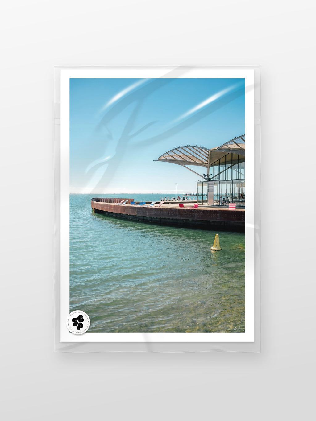 Carousel at the Geelong Waterfront Pavilion Portrait print in a protective sleeve