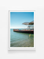 Carousel at the Geelong Waterfront Pavilion Portrait print in a white shadowbox frame