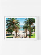 Eastern Beach Stairs to Pavilion View print in a white shadowbox frame, Geelong