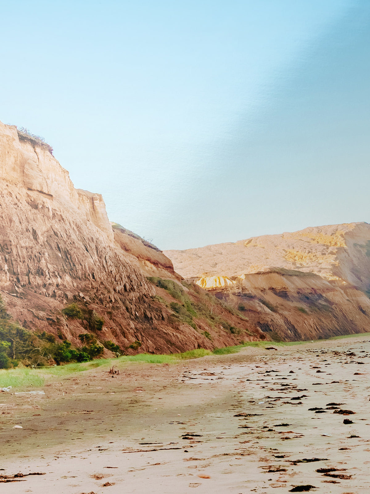 Close-up detail of the Jarosite Cliffs Point Addis at Sunset giclée print on archival Smooth Pearl photo paper