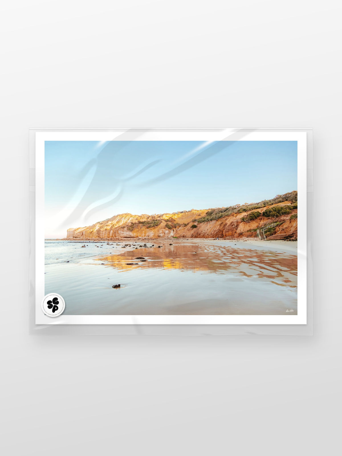 Jarrah Cove Point Addis Sunset print in a protective sleeve