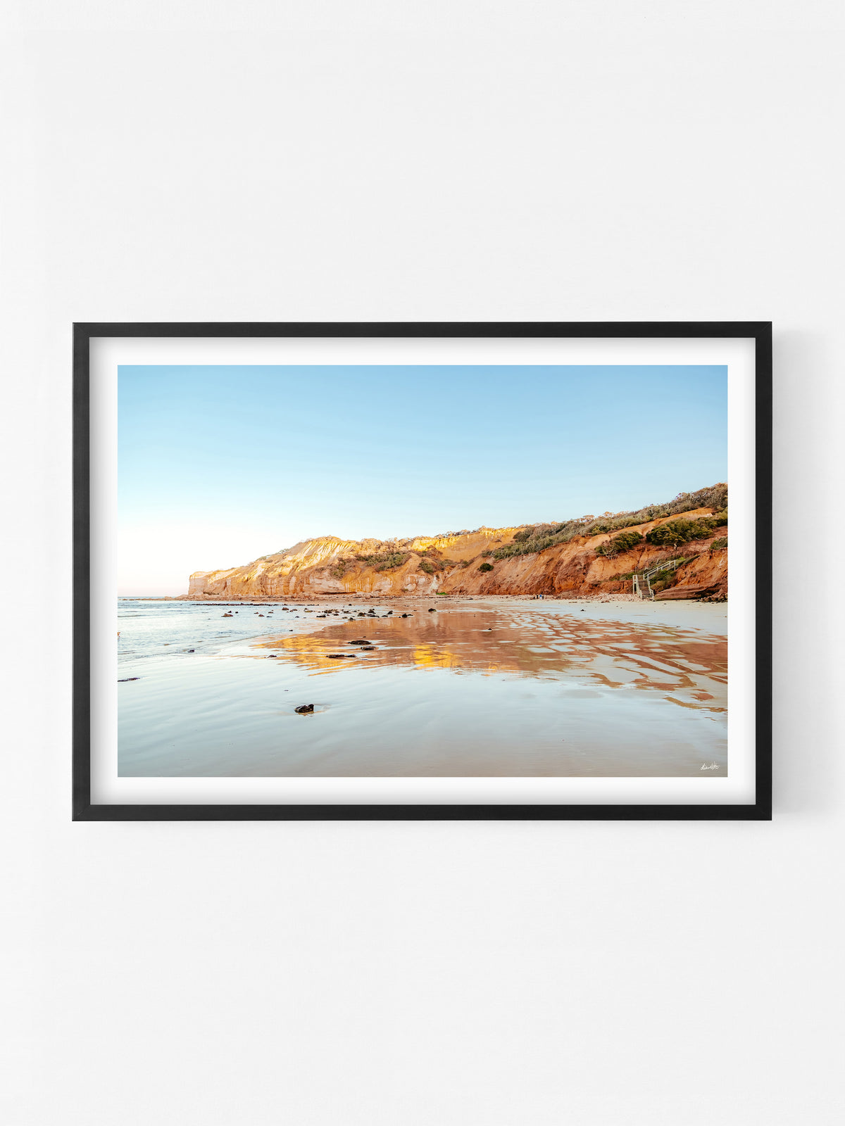 Jarrah Cove Point Addis Sunset print in a black shadowbox frame