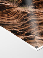 Corner of the Lake Purrumbete Volcanic Rock Face print showing archival Smooth Pearl photo paper and white border