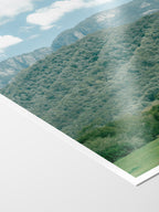 Corner of the Mount Buffalo in Spring Midday Sun print showing archival Smooth Pearl photo paper and white border