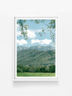 Mount Buffalo in Spring Midday Sun print in a white shadowbox frame, North East Victoria