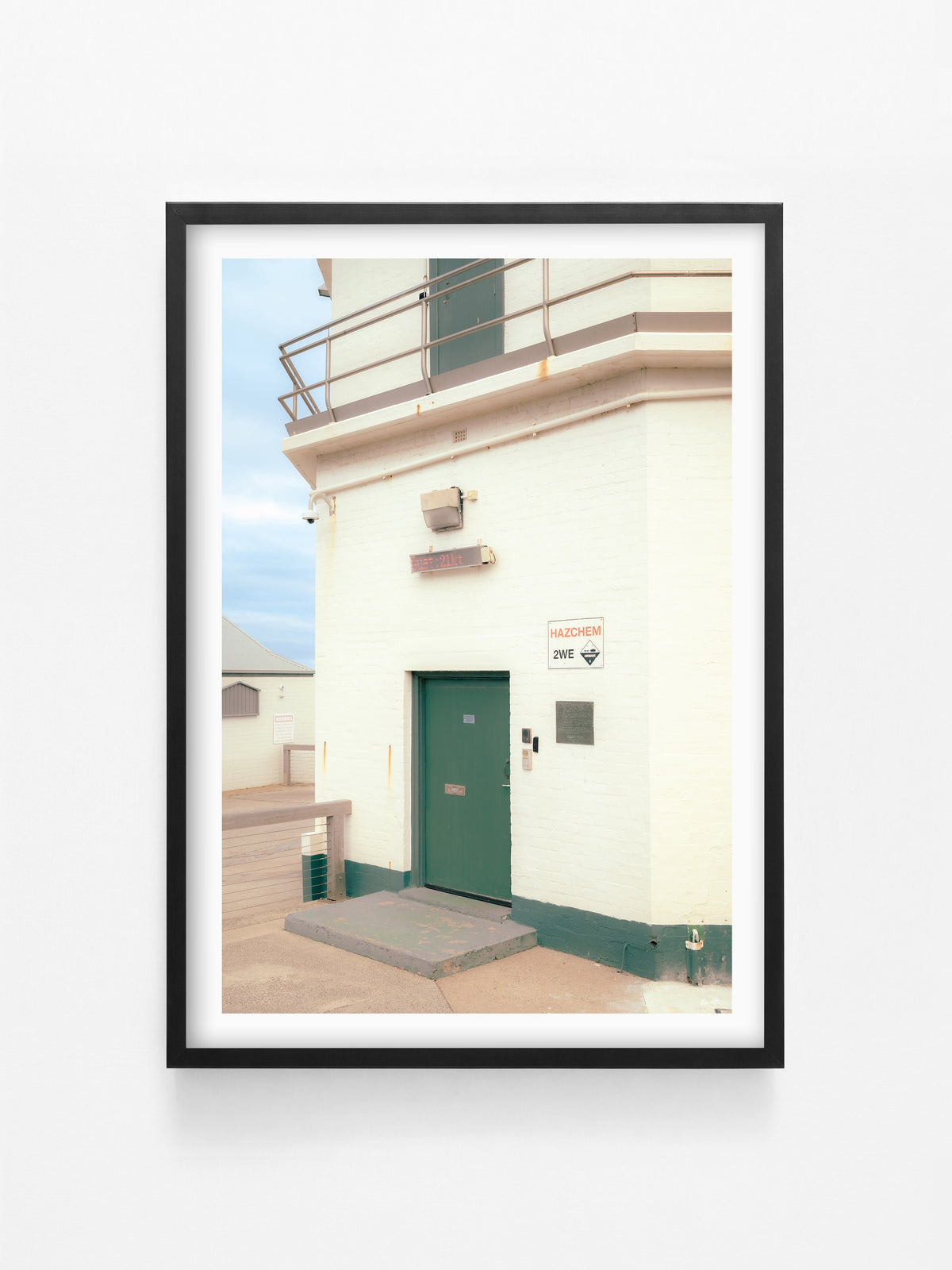 Point Lonsdale Lighthouse Door print in a black shadowbox frame