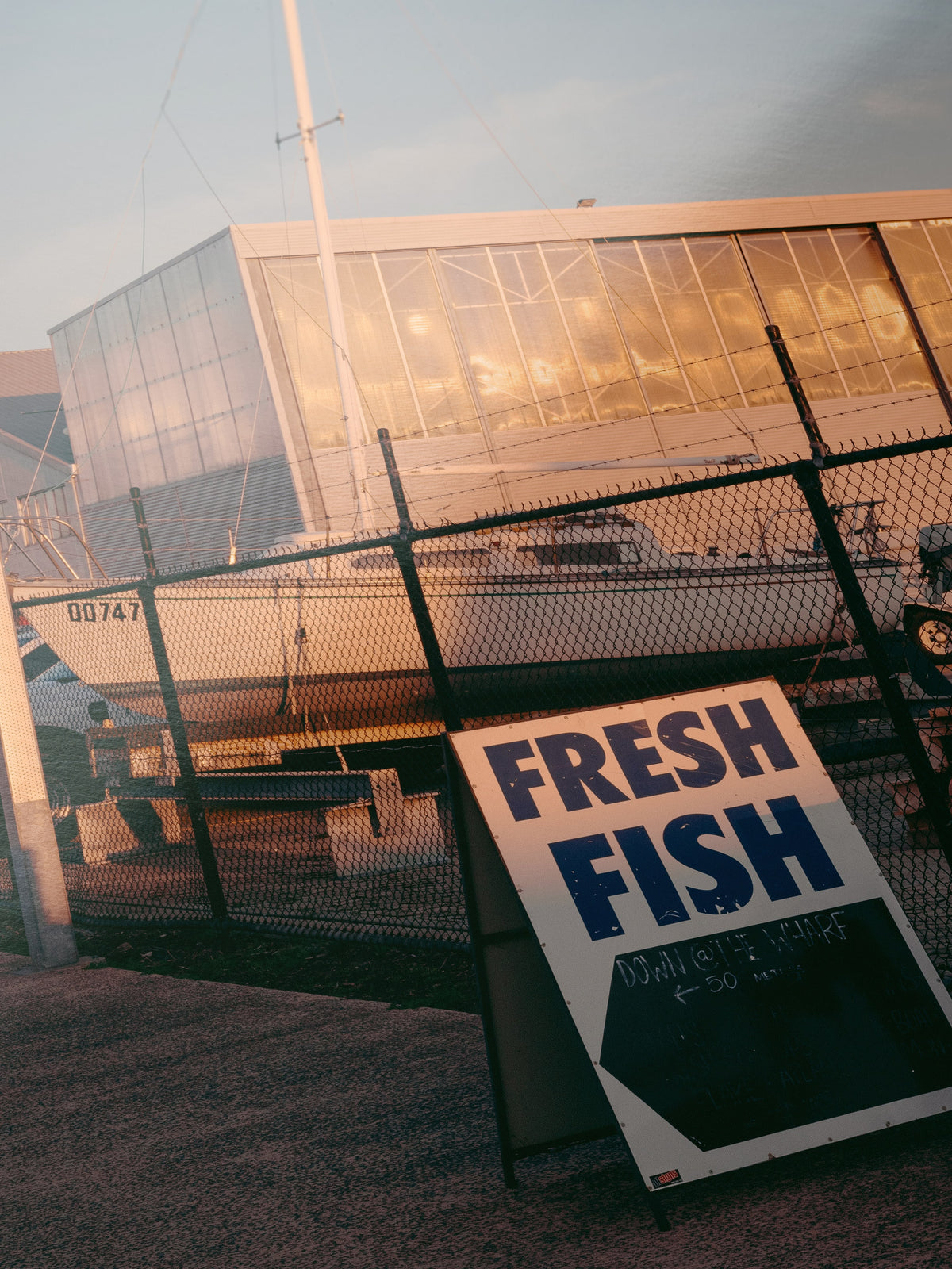Close-up detail of the Queenscliff Harbour Fish and Chips giclée print on archival Smooth Pearl photo paper