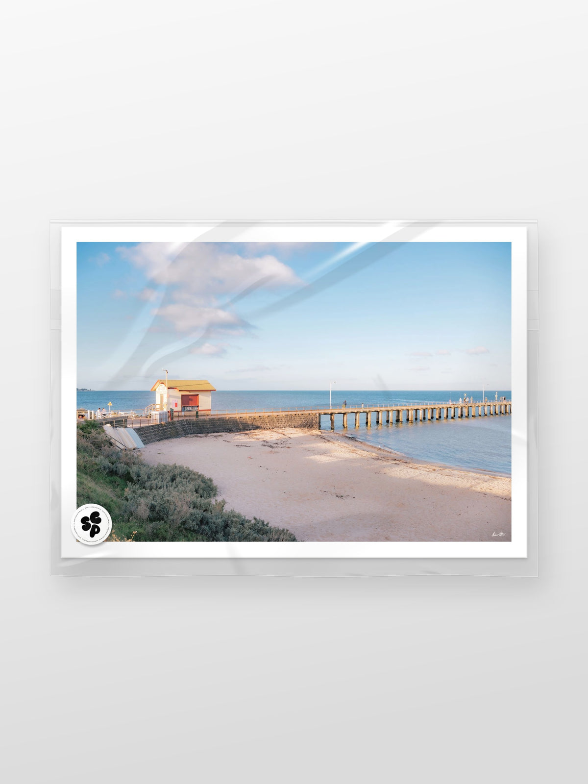 St Leonards Pier at Sunset print in a protective sleeve