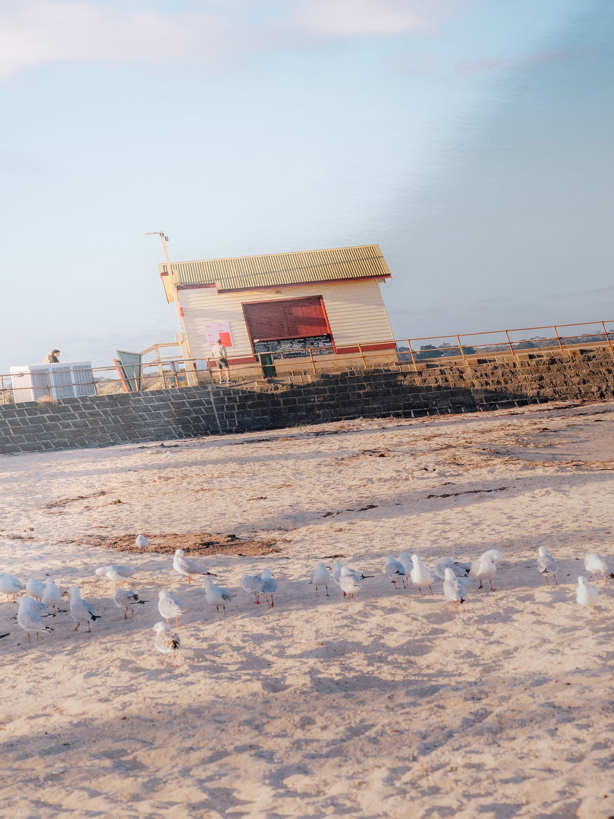 Close-up detail of the St Leonards Pier Kiosk in Fading Light Portrait giclée print on archival Smooth Pearl photo paper