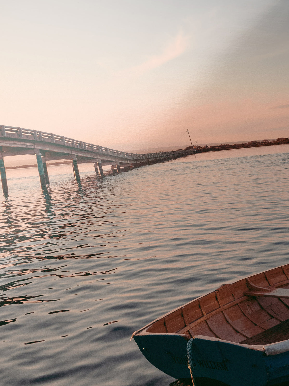 Close-up detail of the Swan Island Bridge Queenscliff at Sunset giclée print on archival Smooth Pearl photo paper