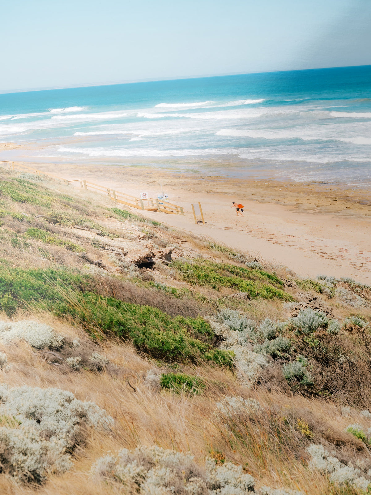 Close-up detail of the Thirteenth Beach Bodyboarder in Summer giclée print on archival Smooth Pearl photo paper