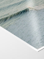 Corner of the Winkipop Surfer at Sunset print showing archival Smooth Pearl photo paper and white border