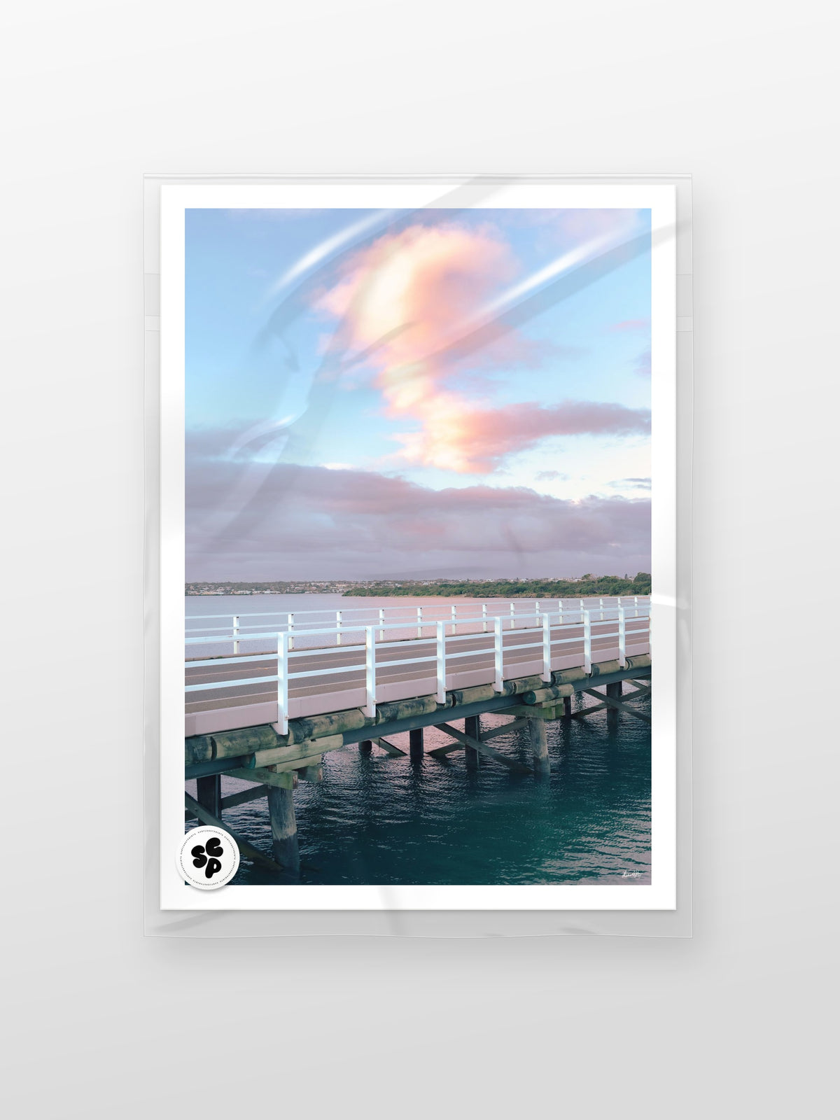 Winter Solstice at Barwon Heads Bridge print in a protective sleeve